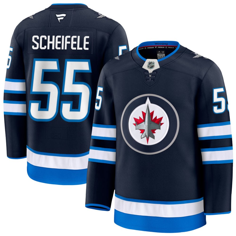 Men's Winnipeg Jets #55 Mark Scheifele Navy Home Premium Jersey Men's Winnipeg Jets #55 Mark Scheifele Navy Home Premium Jersey