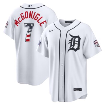 Men's Detroit Tigers #7 Kevin McGonigle Nike White 2026 All-Star Edition Stars & Stripes Stadium Jersey Men's Detroit Tigers #7 Kevin McGonigle Nike White 2026 All-Star Edition Stars & Stripes Stadium Jersey