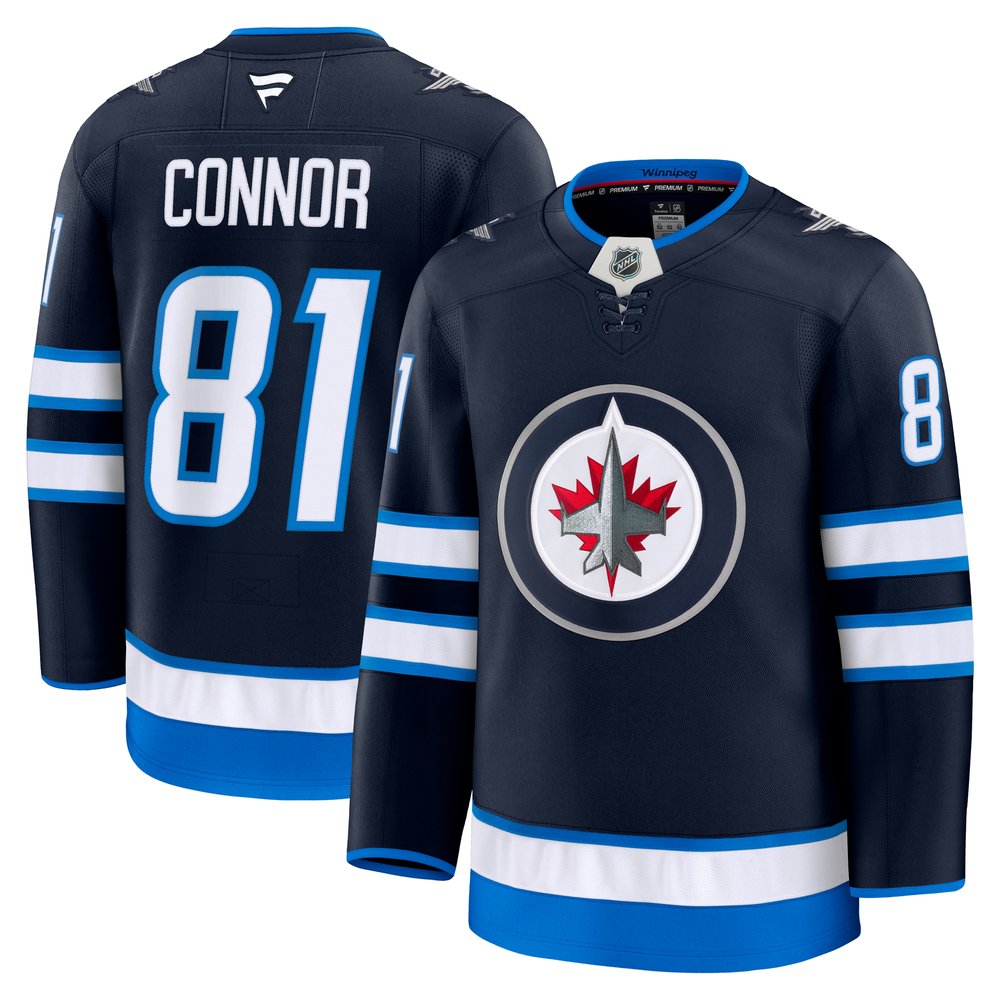 Men's Winnipeg Jets #81 Kyle Connor Navy Home Premium Jersey Men's Winnipeg Jets #81 Kyle Connor Navy Home Premium Jersey