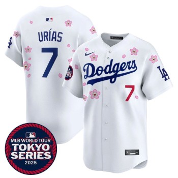 Youth Los Angeles Dodgers #7 Julio Urias White Tokyo 2025 Cool Base Stitched Baseball Jersey Youth Los Angeles Dodgers #7 Julio Urias White Tokyo 2025 Cool Base Stitched Baseball Jersey