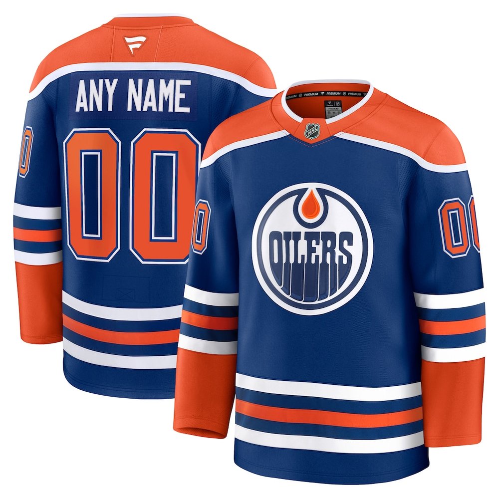 Youth Edmonton Oilers Royal Home Custom Jersey Youth Edmonton Oilers Royal Home Custom Jersey