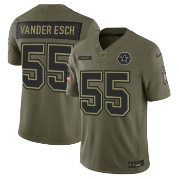 Men's Dallas Cowboys #55  Leighton Vander Esch Nike Olive 2025 Salute to Service Retired Limited Jersey Men's Dallas Cowboys #55  Leighton Vander Esch Nike Olive 2025 Salute to Service Retired Limited Jersey
