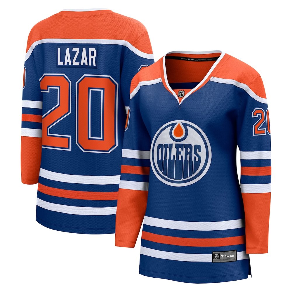 Women's Edmonton Oilers #20 Curtis Lazar Royal Home Jersey Women's Edmonton Oilers #20 Curtis Lazar Royal Home Jersey