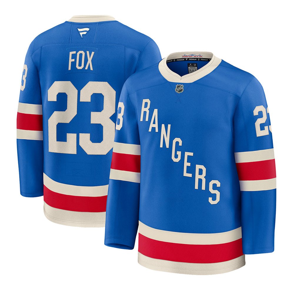 Youth New York Rangers #23 Adam Fox Blue Centennial Jersey