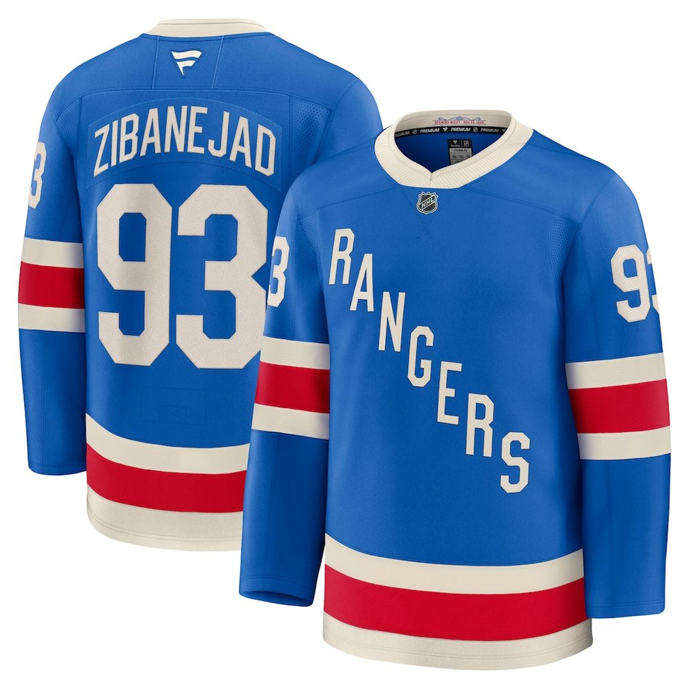 Men's New York Rangers #93 Mika Zibanejad Blue Centennial Premium Jersey Men's New York Rangers #93 Mika Zibanejad Blue Centennial Premium Jersey