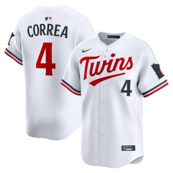 Men's Minnesota Twins #4 Carlos Correa White Home Limited Player Jersey Men's Minnesota Twins #4 Carlos Correa White Home Limited Player Jersey
