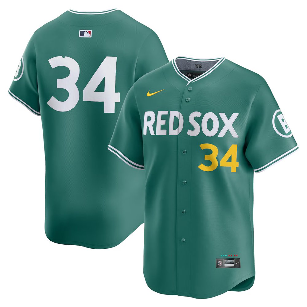 Men's Boston Red Sox #34 David Ortiz Green 2025 City Connect Limited Retired Player Jersey