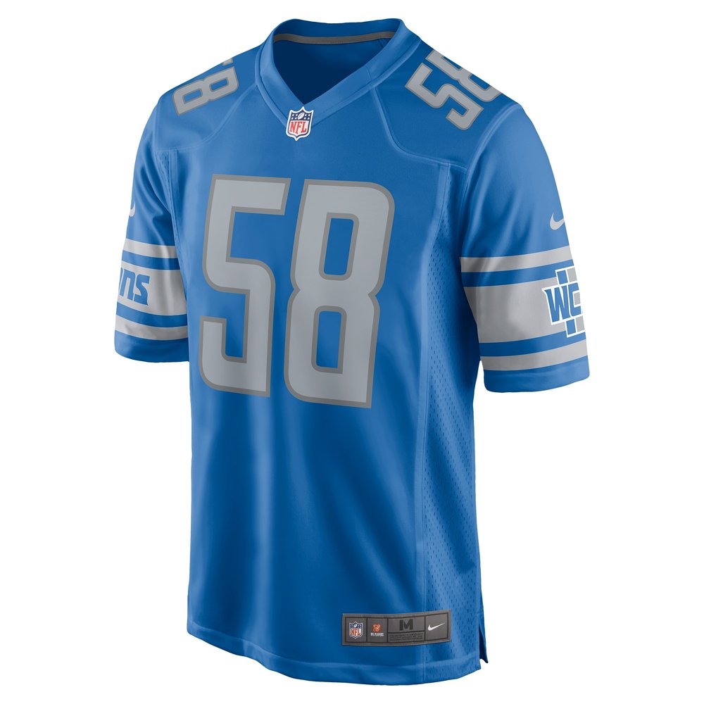 Men's Detroit Lions #58 Penei Sewell Blue Game Jersey