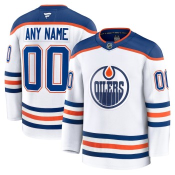 Youth Edmonton Oilers White Away Custom Jersey