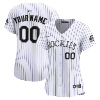 Women's Colorado Rockies Nike White Home Limited Custom Jersey Women's Colorado Rockies Nike White Home Limited Custom Jersey