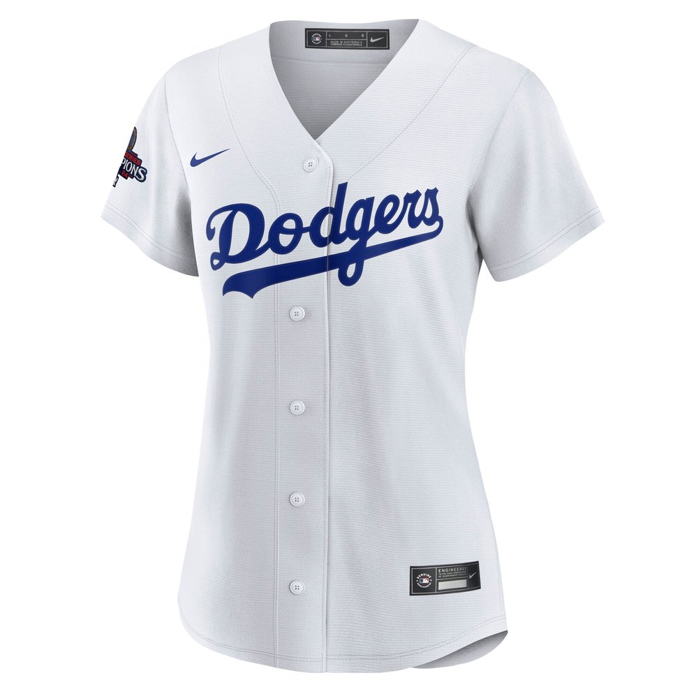 Women's Los Angeles Dodgers #25 Tommy Edman White 2024 World Series Champions Home Replica Player Jersey Women's Los Angeles Dodgers #25 Tommy Edman White 2024 World Series Champions Home Replica Player Jersey