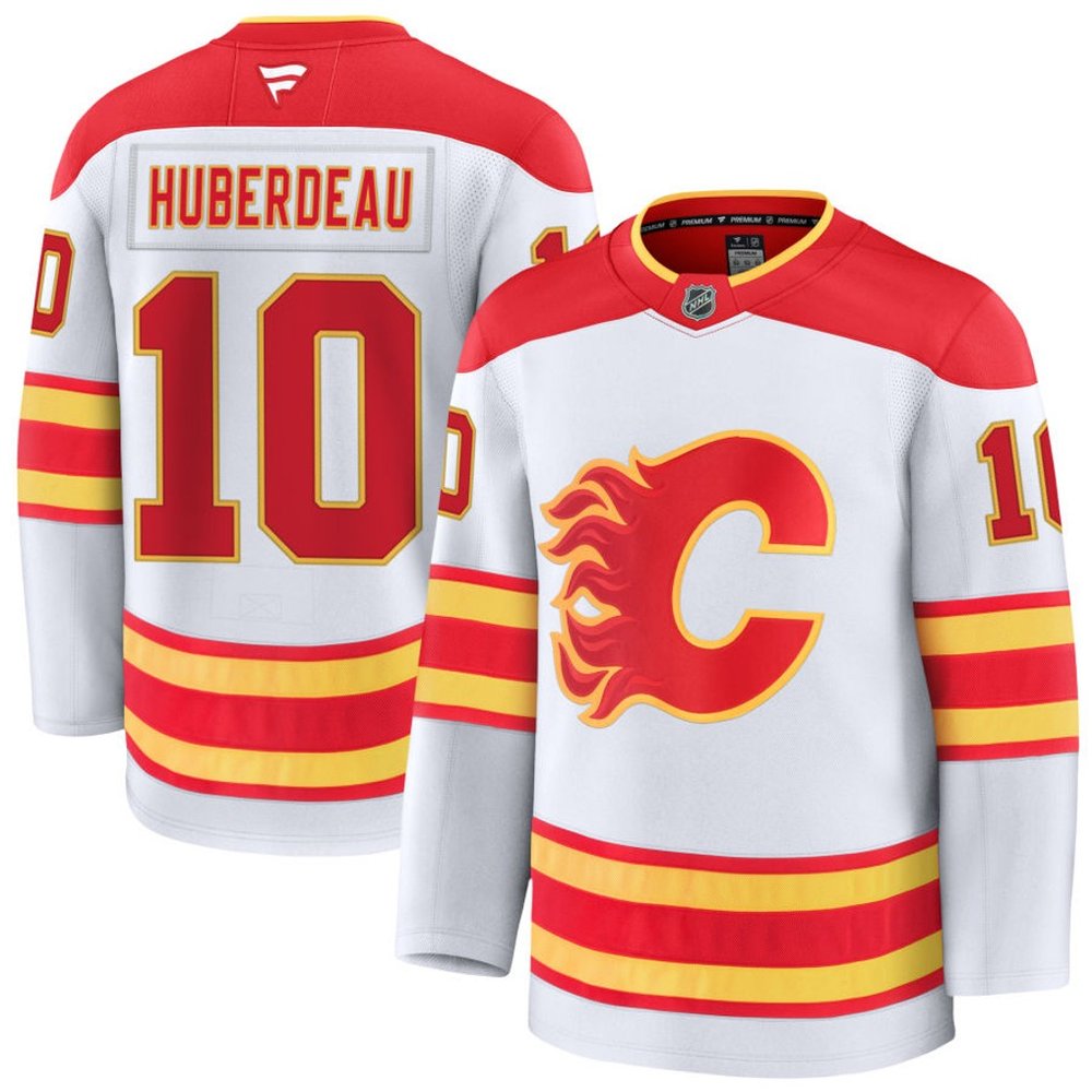 Youth Calgary Flames #10 Jonathan Huberdeau White Away Jersey