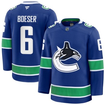 Men's Vancouver Canucks #6 Brock Boeser Blue Home Premium Jersey