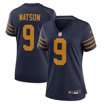 Women's Green Bay Packers #9 Christian Watson Nike Navy The 1923 Classic Game Jersey Women's Green Bay Packers #9 Christian Watson Nike Navy The 1923 Classic Game Jersey
