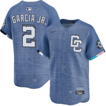 Men's Washington Nationals #2 Luis Garcia Blue 2025 City Connect Limited Jersey Men's Washington Nationals #2 Luis Garcia Blue 2025 City Connect Limited Jersey