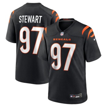 Men's Cincinnati Bengals #97 Shemar Stewart Nike Black 2025 NFL Draft First Round Pick Game Jersey