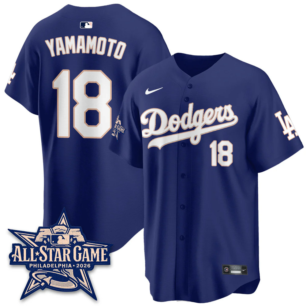 Men's Los Angeles Dodgers #18 Yoshinobu Yamamoto Royal 2026 MLB All-Star Jersey Men's Los Angeles Dodgers #18 Yoshinobu Yamamoto Royal 2026 MLB All-Star Jersey