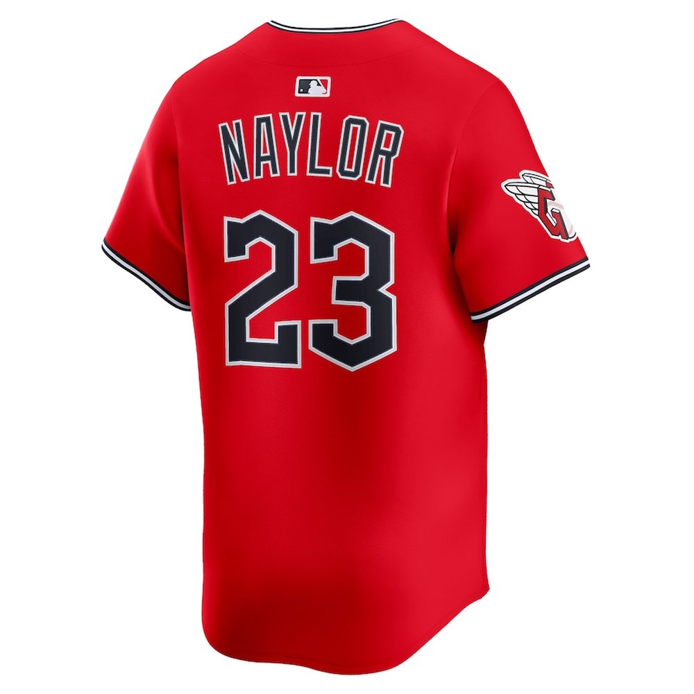 Men's Cleveland Guardians #23 Bo Naylor Red Home Limited Player Jersey Men's Cleveland Guardians #23 Bo Naylor Red Home Limited Player Jersey