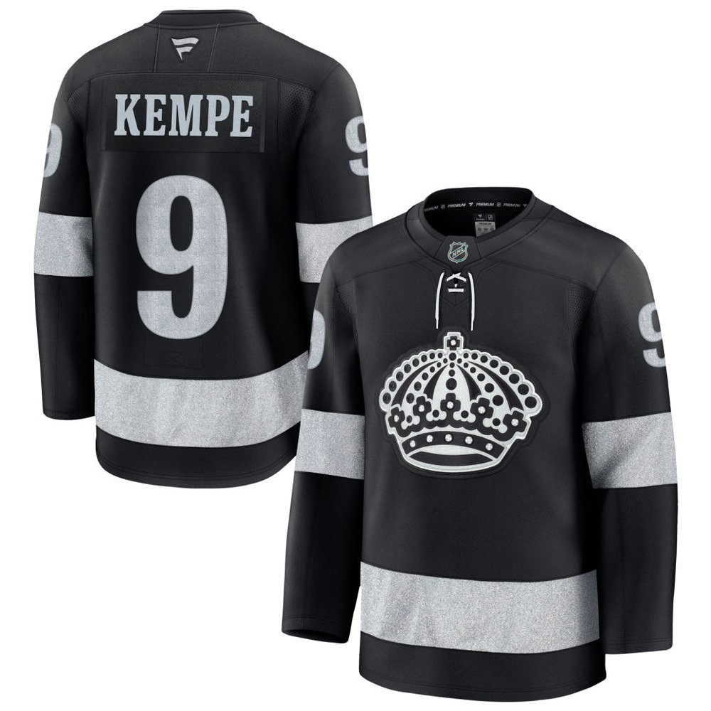 Youth Los Angeles Kings #9 Adrian Kempe Black Alternate Jersey