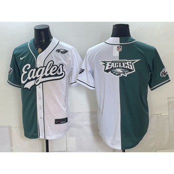 Youth Philadelphia Eagles Green Split Cool Base Stitched Baseball Jersey Youth Philadelphia Eagles Green Split Cool Base Stitched Baseball Jersey