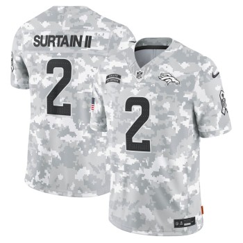 Men's Denver Broncos Patrick Surtain II Arctic Camo 2024 Salute to Service Limited Jersey Men's Denver Broncos Patrick Surtain II Arctic Camo 2024 Salute to Service Limited Jersey