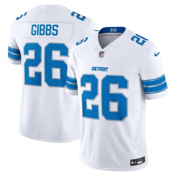 Men's Detroit Lions #26 Jahmyr Gibbs White Vapor F.U.S.E. Limited Jersey Men's Detroit Lions #26 Jahmyr Gibbs White Vapor F.U.S.E. Limited Jersey