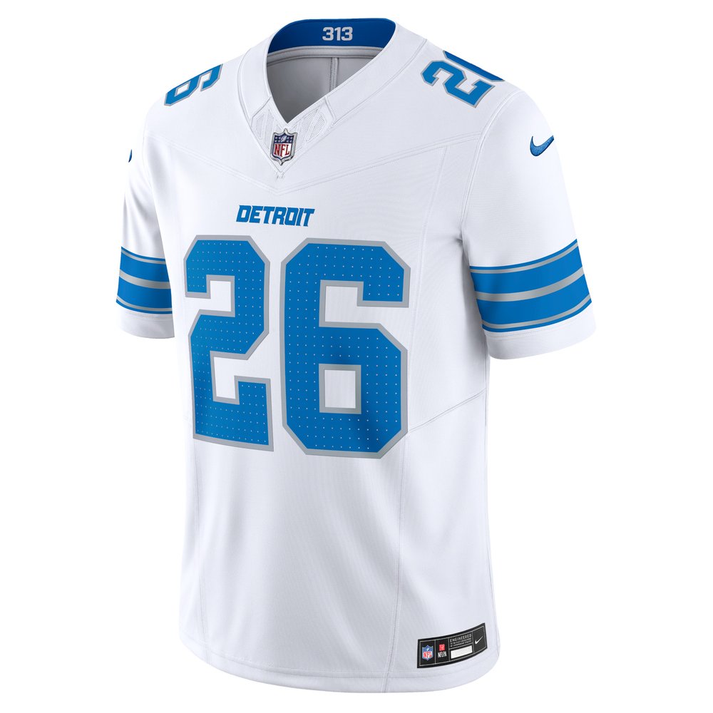 Men's Detroit Lions #26 Jahmyr Gibbs White Vapor F.U.S.E. Limited Jersey