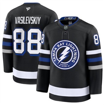Men's Tampa Bay Lightning #88 Andrei Vasilevskiy Black 2024-25 Alternate Stitched Hockey Premium Jersey