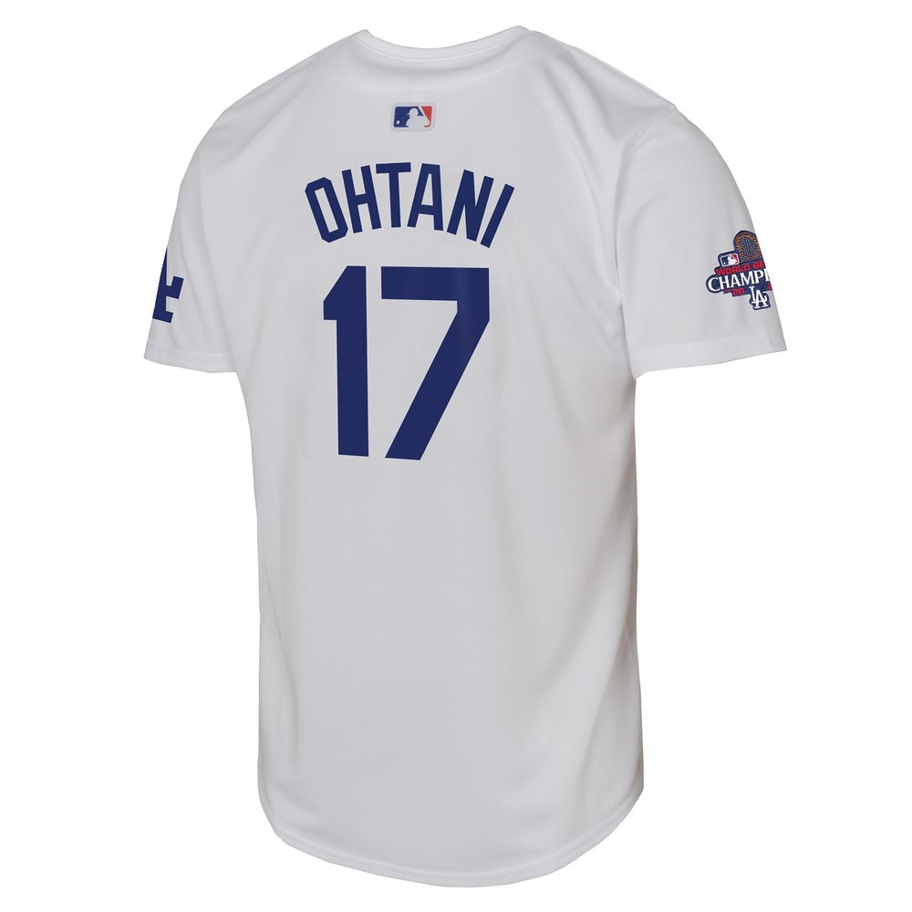 Youth Los Angeles Dodgers #17 Shohei Ohtani White 2024 World Series Champions Limited Player Jersey