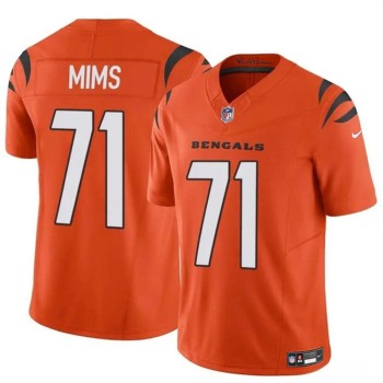 Men's Cincinnati Bengals #71 Amarius Mims Orange 2024 Draft F.U.S.E Vapor Untouchable Limited Stitched Jersey Men's Cincinnati Bengals #71 Amarius Mims Orange 2024 Draft F.U.S.E Vapor Untouchable Limited Stitched Jersey