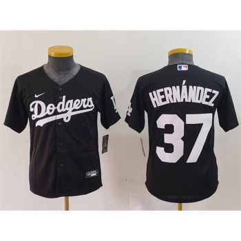Youth Los Angeles Dodgers #37 Teoscar Hernandez Black Stitched Baseball Jersey Youth Los Angeles Dodgers #37 Teoscar Hernandez Black Stitched Baseball Jersey