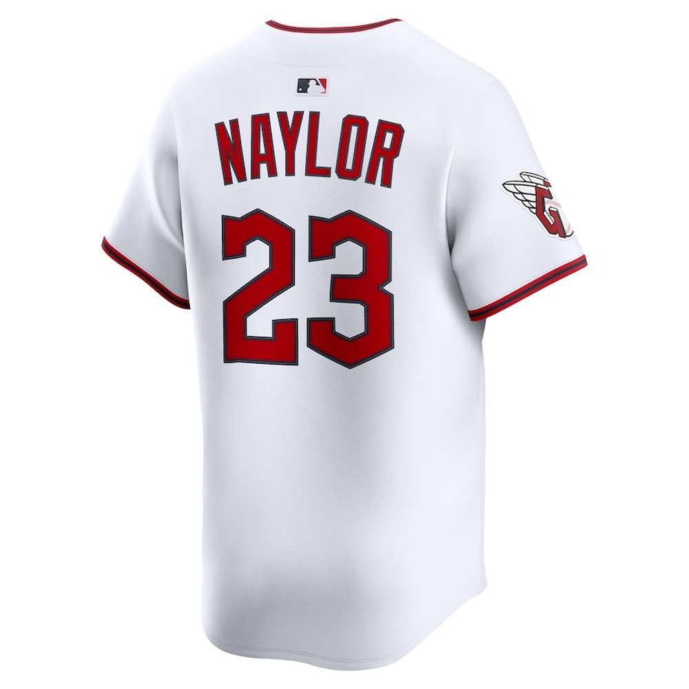 Men's Cleveland Guardians #23 Bo Naylor White Home Limited Player Jersey