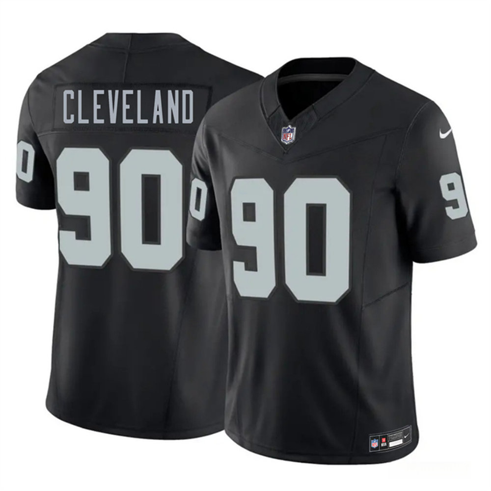 Men's Las Vegas Raiders #90 Brandon Cleveland Black 2026 NFL Draft Vapor F.U.S.E. Limited Jersey Men's Las Vegas Raiders #90 Brandon Cleveland Black 2026 NFL Draft Vapor F.U.S.E. Limited Jersey