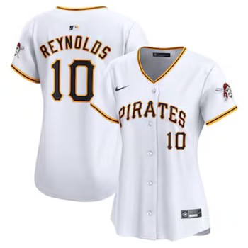 Women's Pittsburgh Pirates #10 Bryan Reynolds White Cool Base Stitched Baseball Jersey Women's Pittsburgh Pirates #10 Bryan Reynolds White Cool Base Stitched Baseball Jersey