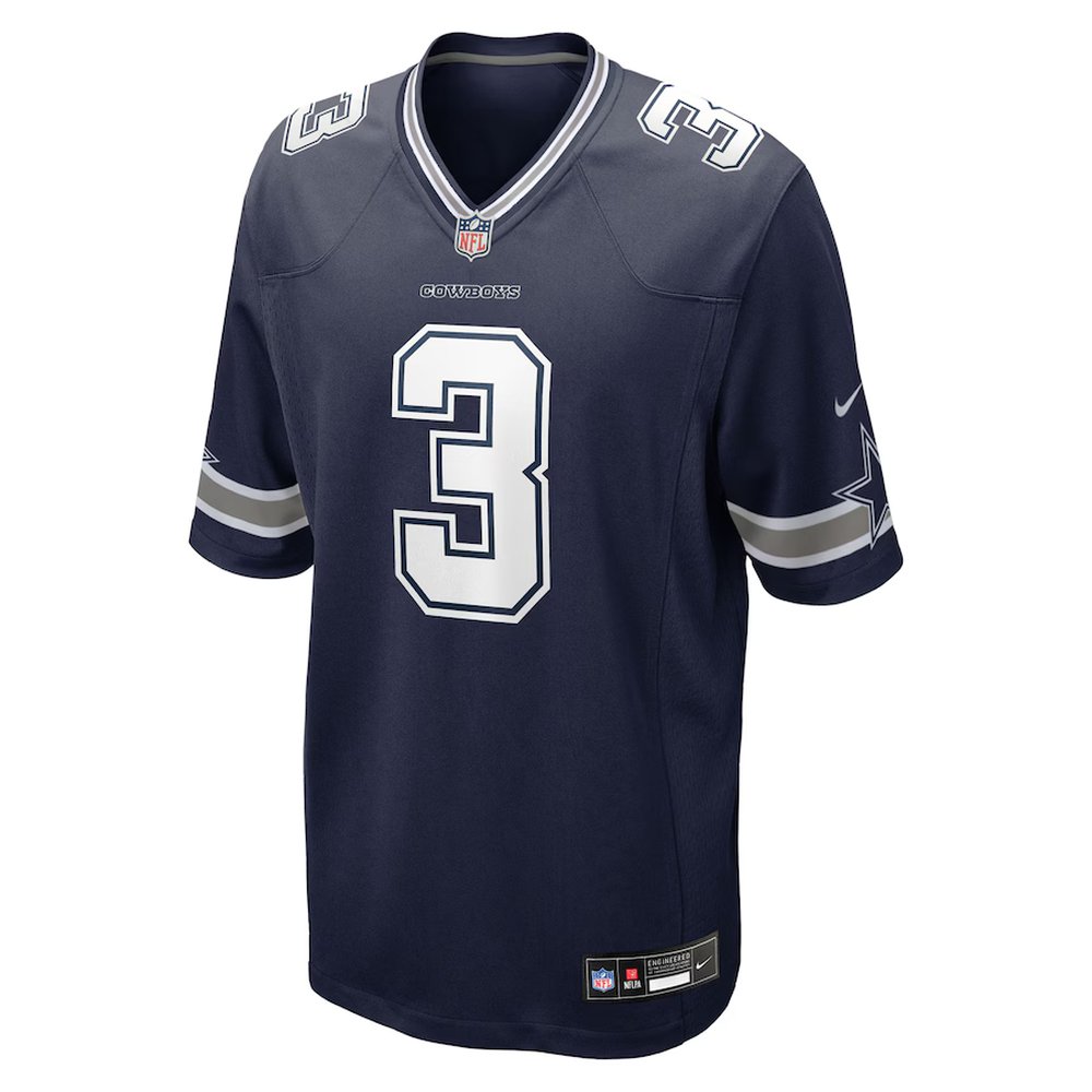 Men's Dallas Cowboys #3 George Pickens Nike Navy Game Jersey