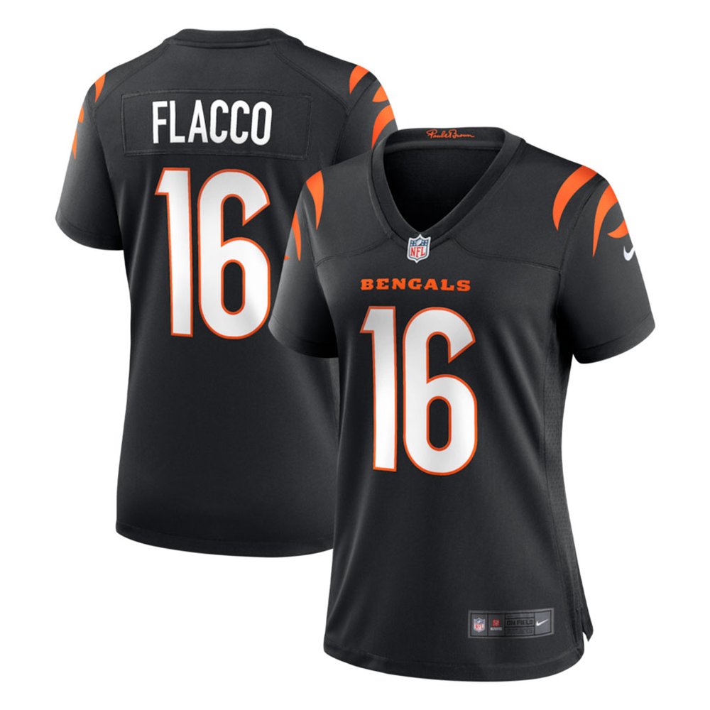 Women's Cincinnati Bengals #16 Joe Flacco Black Team Game Jersey Women's Cincinnati Bengals #16 Joe Flacco Black Team Game Jersey