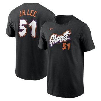 Men's San Francisco Giants Jung Hoo Lee Nike Anthracite 2025 City Connect Fuse Name & Number T-Shirt Men's San Francisco Giants Jung Hoo Lee Nike Anthracite 2025 City Connect Fuse Name & Number T-Shirt