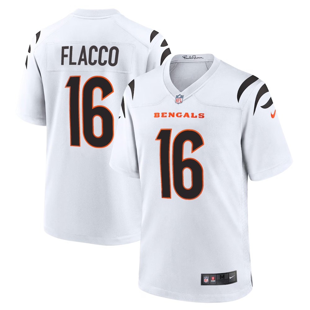 Men's Cincinnati Bengals #16 Joe Flacco White Team Game Jersey Men's Cincinnati Bengals #16 Joe Flacco White Team Game Jersey
