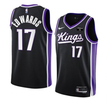 Men's Sacramento Kings #17 Kessler Edwards Black 2023/24 Icon Edition Swingman Stitched Basketball Jersey Men's Sacramento Kings #17 Kessler Edwards Black 2023/24 Icon Edition Swingman Stitched Basketball Jersey