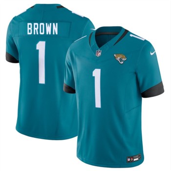 Men's Jacksonville Jaguars #1 Montaric Brown Teal 2026 NFL Draft Vapor F.U.S.E. Limited Jersey Men's Jacksonville Jaguars #1 Montaric Brown Teal 2026 NFL Draft Vapor F.U.S.E. Limited Jersey
