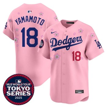 Youth Los Angeles Dodgers #18 Yoshinobu Yamamoto Pink Tokyo 2025 Cool Base Stitched Baseball Jersey Youth Los Angeles Dodgers #18 Yoshinobu Yamamoto Pink Tokyo 2025 Cool Base Stitched Baseball Jersey