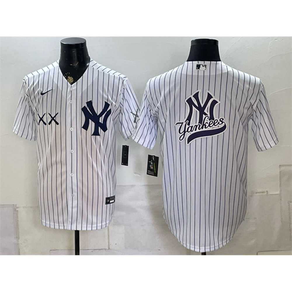 Men's New York Yankees x KAWS White Team Big Logo Stadium Baseball Jersey Men's New York Yankees x KAWS White Team Big Logo Stadium Baseball Jersey