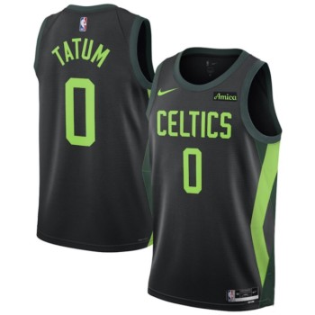 Men's Boston Celtics #0 Jayson Tatum Black 2024/25 City Edition Stitched Basketball Jersey Men's Boston Celtics #0 Jayson Tatum Black 2024/25 City Edition Stitched Basketball Jersey
