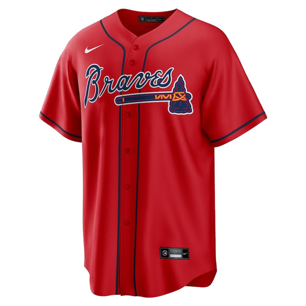 Men's Atlanta Braves #13 Ronald Acuna Jr. Red Alternate Replica PlayerJersey