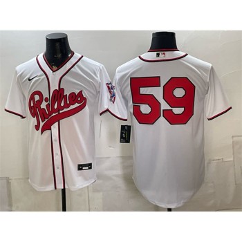 Men's Philadelphia Phillies #59 Jhoan Duran White 2026 Field of Dreams Stadium Jersey Men's Philadelphia Phillies #59 Jhoan Duran White 2026 Field of Dreams Stadium Jersey