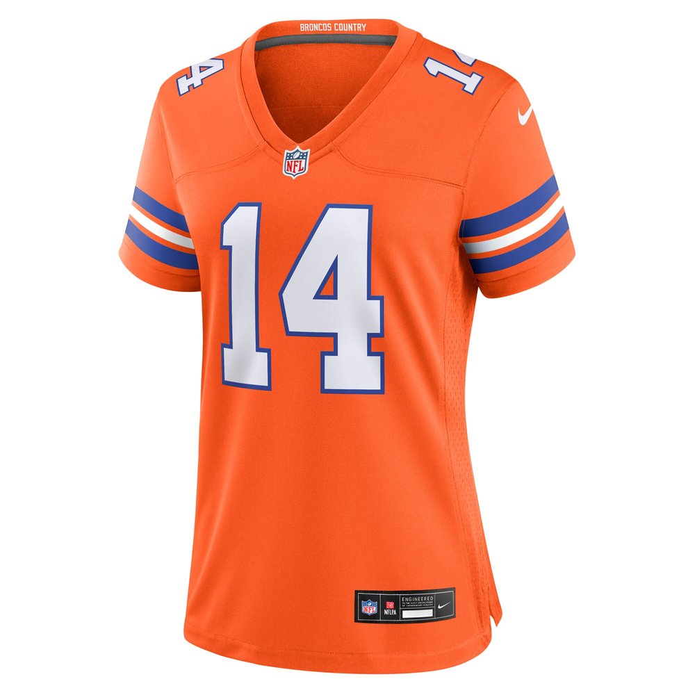 Women's Denver Broncos Courtland Sutton Orange Mile High Collection 1977 Throwback Player Game Jersey Women's Denver Broncos Courtland Sutton Orange Mile High Collection 1977 Throwback Player Game Jersey