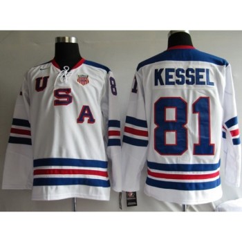 2010 Olympic Team USA #81 Phil Kessel Stitched White 1960 Throwback NHL Jersey 2010 Olympic Team USA #81 Phil Kessel Stitched White 1960 Throwback NHL Jersey