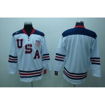 2010 Olympic Team USA Blank Stitched White 1960 Throwback NHL Jersey 2010 Olympic Team USA Blank Stitched White 1960 Throwback NHL Jersey