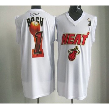 2012 NBA Finals Heat #1 Chris Bosh White Stitched NBA Jersey
