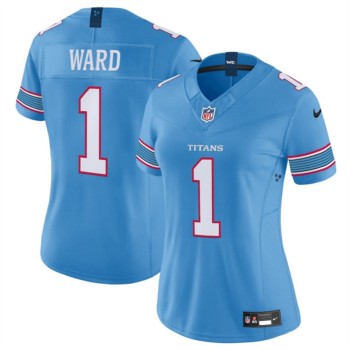 Women's Tennessee Titans #1 Cameron Ward Light Blue F.U.S.E. Vapor Limited Stitched Football Jersey(Run Small)